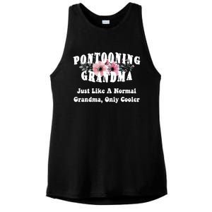 Funny Pontooning Grandma Pontoon Lover Boating Flower Cool Gift Ladies PosiCharge Tri-Blend Wicking Tank