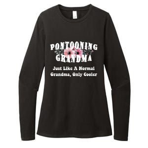 Funny Pontooning Grandma Pontoon Lover Boating Flower Cool Gift Womens CVC Long Sleeve Shirt