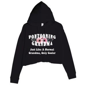 Funny Pontooning Grandma Pontoon Lover Boating Flower Cool Gift Crop Fleece Hoodie