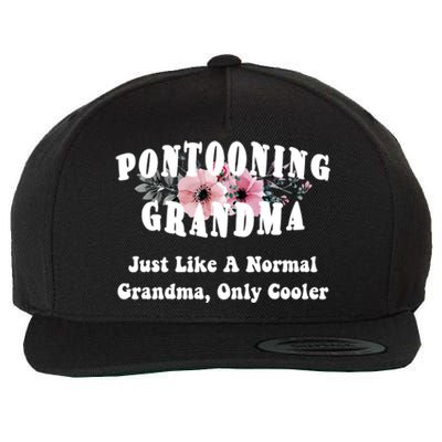 Funny Pontooning Grandma Pontoon Lover Boating Flower Cool Gift Wool Snapback Cap