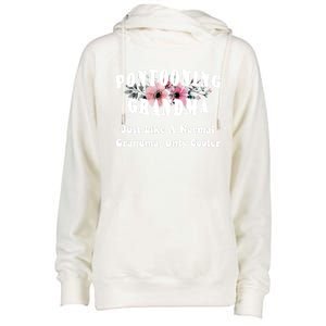 Funny Pontooning Grandma Pontoon Lover Boating Flower Cool Gift Womens Funnel Neck Pullover Hood