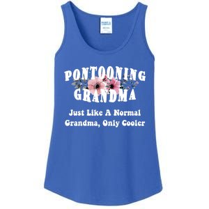 Funny Pontooning Grandma Pontoon Lover Boating Flower Cool Gift Ladies Essential Tank