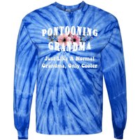 Funny Pontooning Grandma Pontoon Lover Boating Flower Cool Gift Tie-Dye Long Sleeve Shirt