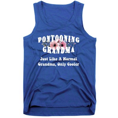 Funny Pontooning Grandma Pontoon Lover Boating Flower Cool Gift Tank Top