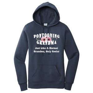 Funny Pontooning Grandma Pontoon Lover Boating Flower Cool Gift Women's Pullover Hoodie