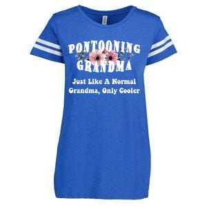 Funny Pontooning Grandma Pontoon Lover Boating Flower Cool Gift Enza Ladies Jersey Football T-Shirt