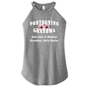 Funny Pontooning Grandma Pontoon Lover Boating Flower Cool Gift Women's Perfect Tri Rocker Tank