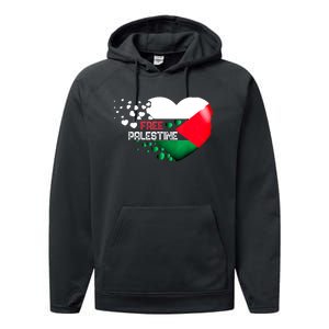 Free Palestine Gaza Palestinian Performance Fleece Hoodie