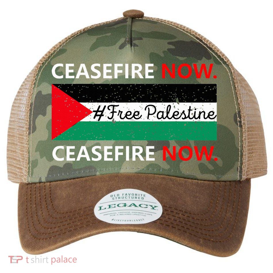 Free Palestine Gaza Jews Say Cease Fire Now Not In Our Name Legacy Tie Dye Trucker Hat