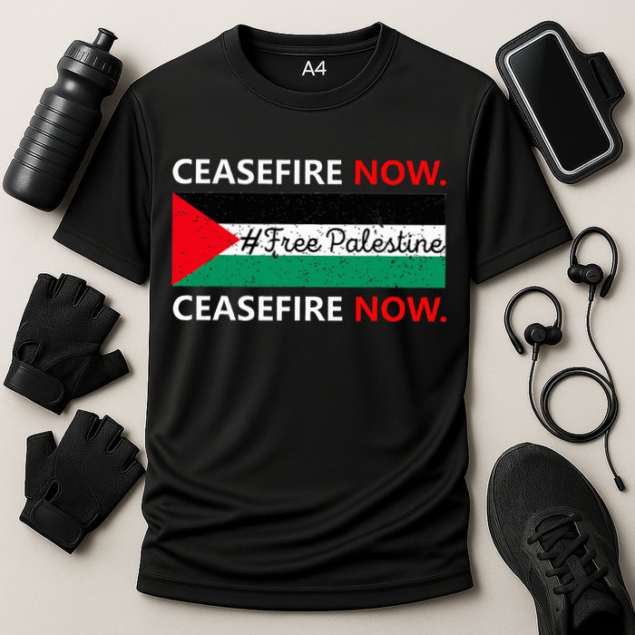 Free Palestine Gaza Jews Say Cease Fire Now Not In Our Name Cooling Performance Crew T-Shirt