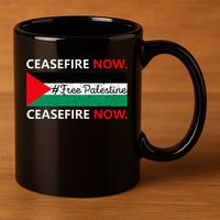 Free Palestine Gaza Jews Say Cease Fire Now Not In Our Name 11oz C Handle Ceramic Mug