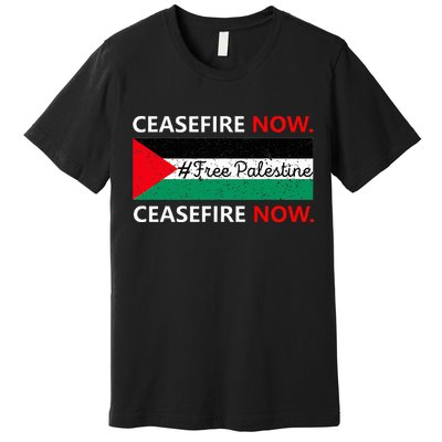 Free Palestine Gaza Jews Say Cease Fire Now Not In Our Name Premium T-Shirt