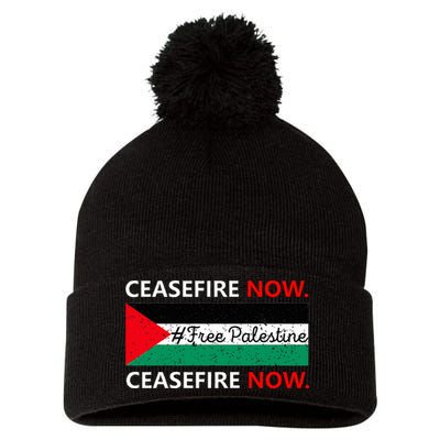 Free Palestine Gaza Jews Say Cease Fire Now Not In Our Name Pom Pom 12in Knit Beanie