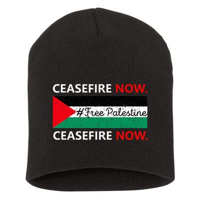 Free Palestine Gaza Jews Say Cease Fire Now Not In Our Name Short Acrylic Beanie