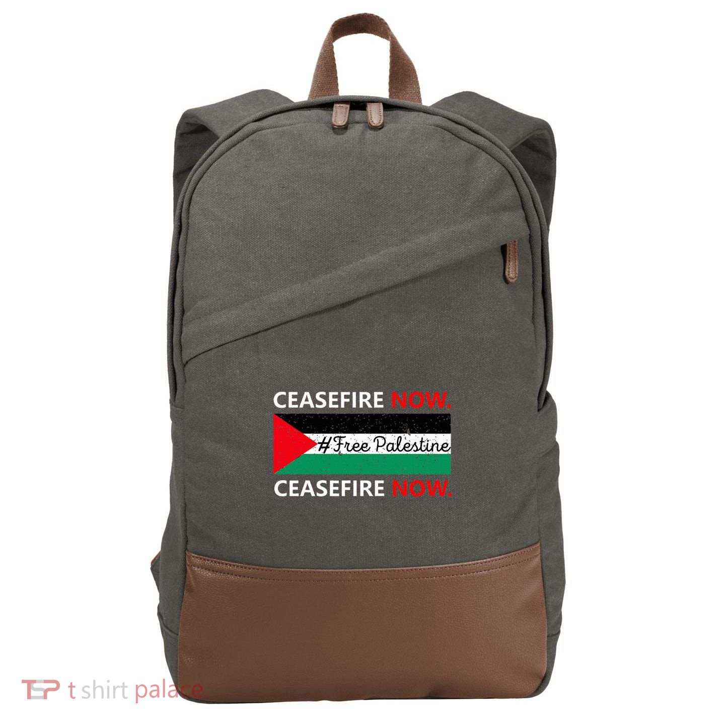 Free Palestine Gaza Jews Say Cease Fire Now Not In Our Name Cotton Canvas Backpack