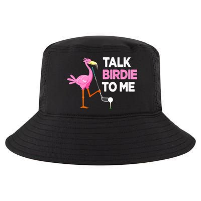 Flamingo Playing Golf Talk Birdie To Me Pun Funny Cool Comfort Performance Bucket Hat