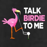 Flamingo Playing Golf Talk Birdie To Me Pun Funny 7 Panel Mesh Trucker Snapback Hat