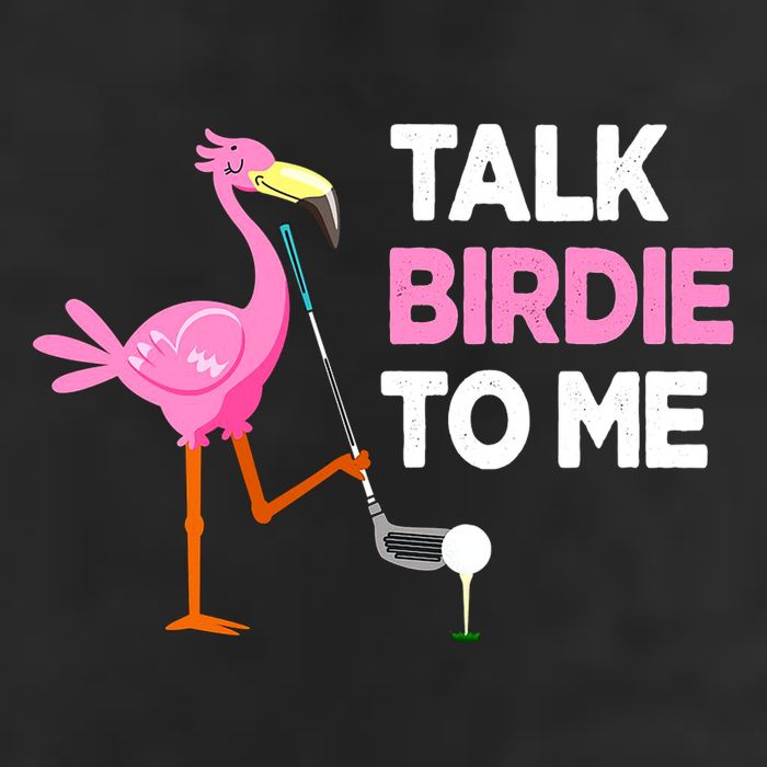 Flamingo Playing Golf Talk Birdie To Me Pun Funny 7 Panel Mesh Trucker Snapback Hat