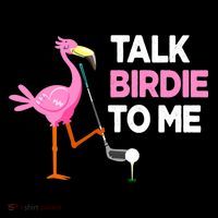 Flamingo Playing Golf Talk Birdie To Me Pun Funny Flexfit Unipanel Trucker Cap