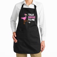 Flamingo Playing Golf Talk Birdie To Me Pun Funny Apron