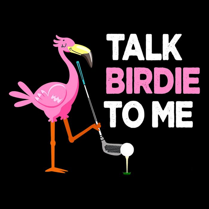 Flamingo Playing Golf Talk Birdie To Me Pun Funny 7-Panel Snapback Hat