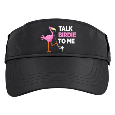 Flamingo Playing Golf Talk Birdie To Me Pun Funny Adult Drive Performance Visor