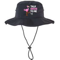 Flamingo Playing Golf Talk Birdie To Me Pun Funny Bucket Hat