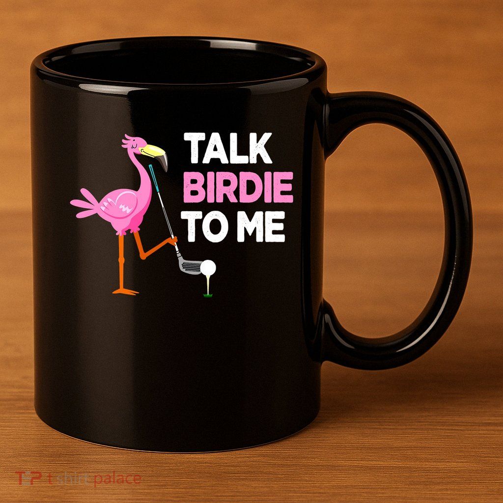 Flamingo Playing Golf Talk Birdie To Me Pun Funny 11oz C Handle Ceramic Mug