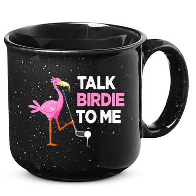 Flamingo Playing Golf Talk Birdie To Me Pun Funny 15oz Campfire Ceramic Mug