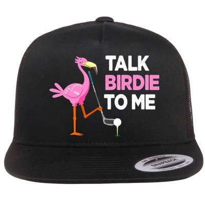 Flamingo Playing Golf Talk Birdie To Me Pun Funny Flatbill Hat