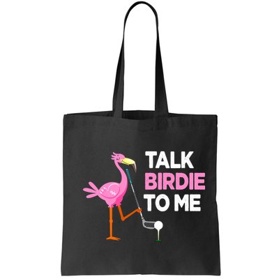 Flamingo Playing Golf Talk Birdie To Me Pun Funny Bag