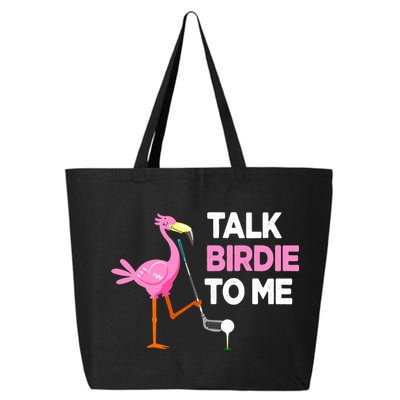 Flamingo Playing Golf Talk Birdie To Me Pun Funny 25L Jumbo Tote