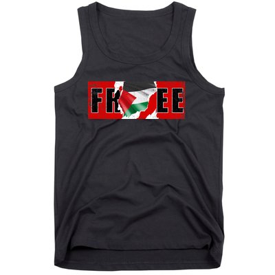 Free Palestine Gaza Flag Arabic Freedom Vintage Tank Top