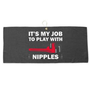 Funny Plumber Gift For Cool Plumbing Play Large Microfiber Waffle Golf Towel