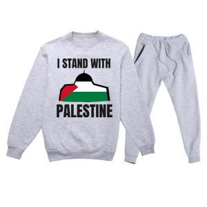 Free Palestine Gaza Flag I Stand With Palestine Freedom Premium Crewneck Sweatsuit Set