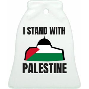 Free Palestine Gaza Flag I Stand With Palestine Freedom Ceramic Bell Ornament