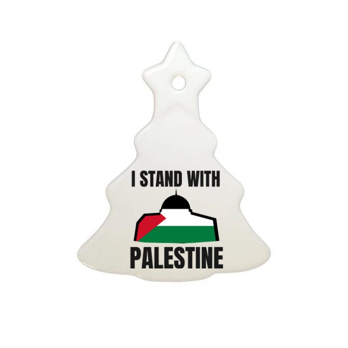 Free Palestine Gaza Flag I Stand With Palestine Freedom Ceramic Tree Ornament