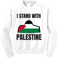 Free Palestine Gaza Flag I Stand With Palestine Freedom Kids Sweatshirt