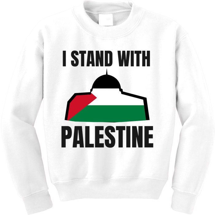 Free Palestine Gaza Flag I Stand With Palestine Freedom Kids Sweatshirt