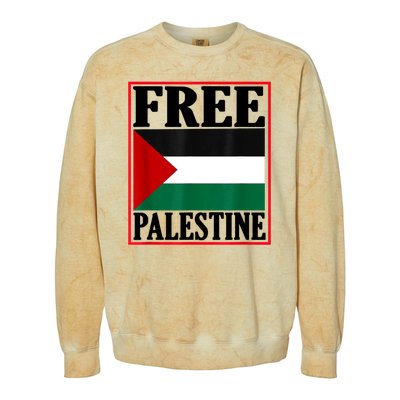 Free Palestine Gaza Palestinian Colorblast Crewneck Sweatshirt