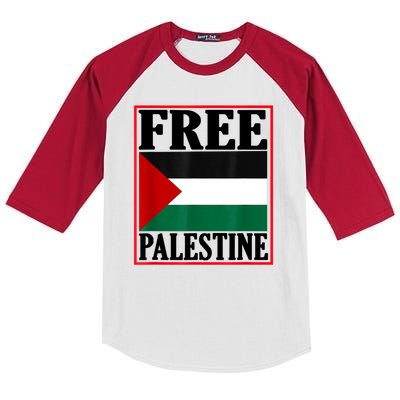 Free Palestine Gaza Palestinian Kids Colorblock Raglan Jersey