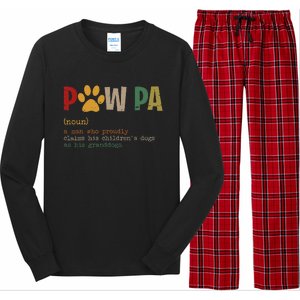 Funny Pawpa Grand Paw Grandpa Dog Dad Definition Fathers Day Long Sleeve Pajama Set