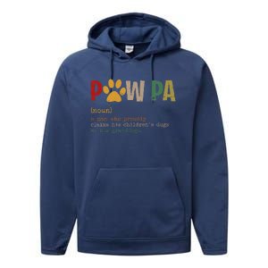 Funny Pawpa Grand Paw Grandpa Dog Dad Definition Fathers Day Performance Fleece Hoodie