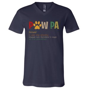 Funny Pawpa Grand Paw Grandpa Dog Dad Definition Fathers Day V-Neck T-Shirt