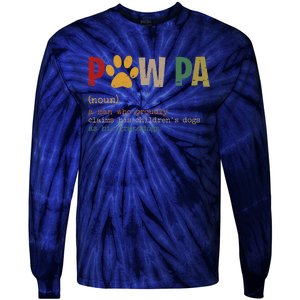 Funny Pawpa Grand Paw Grandpa Dog Dad Definition Fathers Day Tie-Dye Long Sleeve Shirt