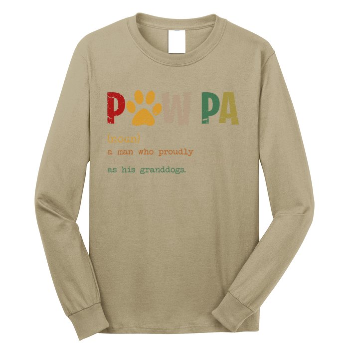 Funny Pawpa Grand Paw Grandpa Dog Dad Definition Fathers Day Long Sleeve Shirt