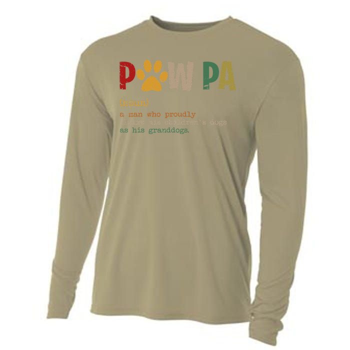 Funny Pawpa Grand Paw Grandpa Dog Dad Definition Fathers Day Cooling Performance Long Sleeve Crew