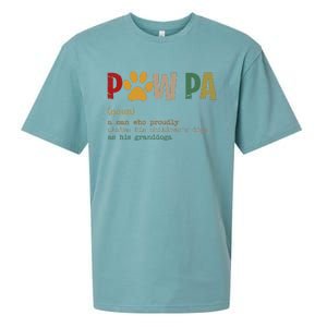 Funny Pawpa Grand Paw Grandpa Dog Dad Definition Fathers Day Sueded Cloud Jersey T-Shirt