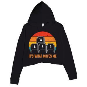 Funny Pc Gamer Computer Nerd Gift Wasd Its What Moves Me Meaningful Gift Crop Fleece Hoodie