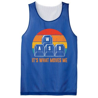 Funny Pc Gamer Computer Nerd Gift Wasd Its What Moves Me Meaningful Gift Mesh Reversible Basketball Jersey Tank